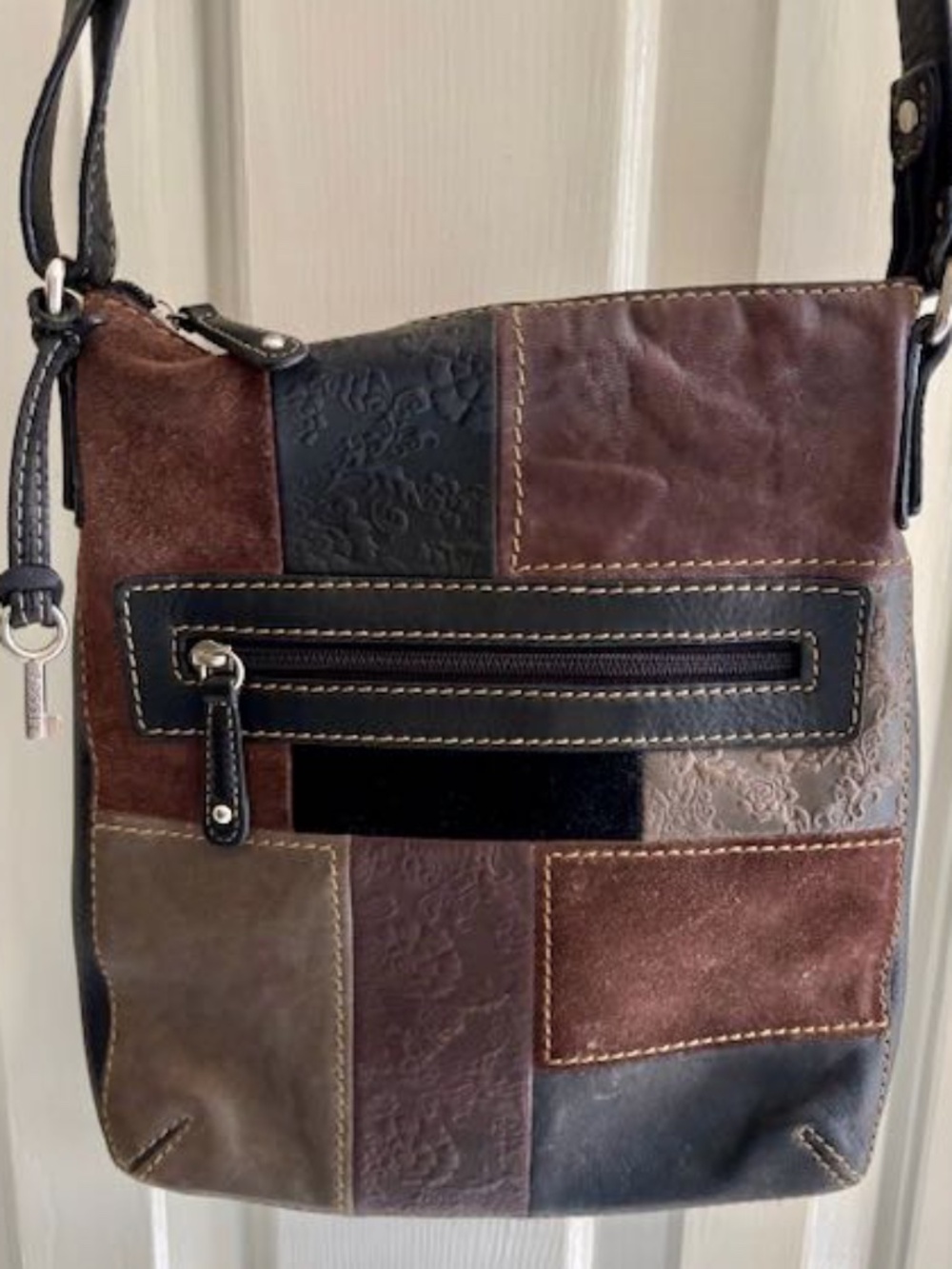 Vintage Fossil Crossbody Leather Bag